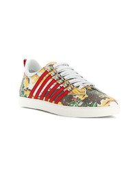 mehrfarbige bedruckte Leder niedrige Sneakers von DSQUARED2