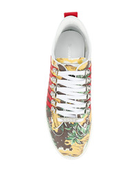 mehrfarbige bedruckte Leder niedrige Sneakers von DSQUARED2