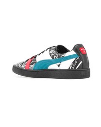 mehrfarbige bedruckte Leder niedrige Sneakers von Puma