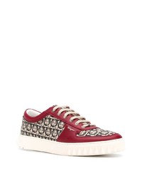 mehrfarbige bedruckte Leder niedrige Sneakers von Salvatore Ferragamo