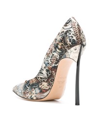 mehrfarbige bedruckte Leder Pumps von Casadei