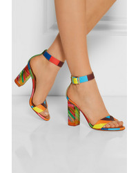 mehrfarbige bedruckte Leder Sandaletten von Valentino