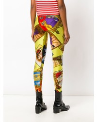 mehrfarbige bedruckte Leggings von Versace Vintage