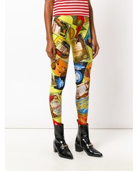 mehrfarbige bedruckte Leggings von Versace Vintage