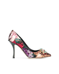 mehrfarbige bedruckte Satin Pumps