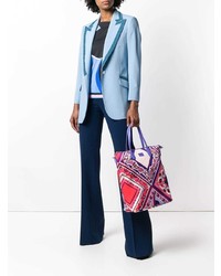 mehrfarbige bedruckte Shopper Tasche aus Leder von Emilio Pucci