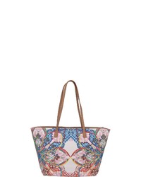 mehrfarbige bedruckte Shopper Tasche aus Leder von Desigual