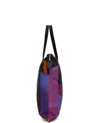 mehrfarbige bedruckte Shopper Tasche aus Leder von Dries Van Noten