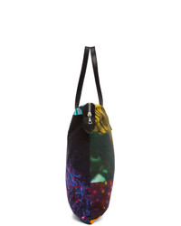 mehrfarbige bedruckte Shopper Tasche aus Leder von Dries Van Noten