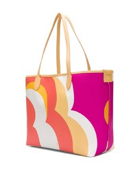 mehrfarbige bedruckte Shopper Tasche aus Leder von Emilio Pucci