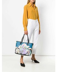 mehrfarbige bedruckte Shopper Tasche aus Leder von Emilio Pucci