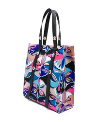 mehrfarbige bedruckte Shopper Tasche aus Leder von Emilio Pucci