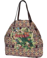 mehrfarbige bedruckte Shopper Tasche aus Segeltuch von Anokhi