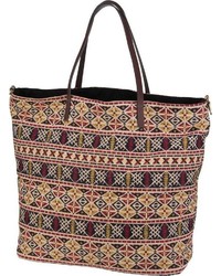 mehrfarbige bedruckte Shopper Tasche aus Segeltuch von Anokhi