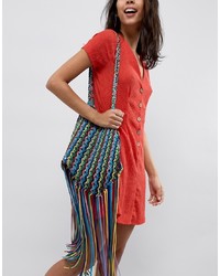 mehrfarbige bedruckte Shopper Tasche aus Segeltuch von ASOS DESIGN
