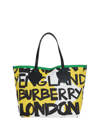 mehrfarbige bedruckte Shopper Tasche aus Segeltuch von Burberry