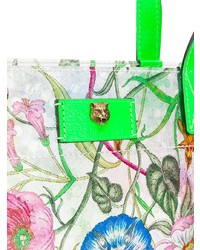 mehrfarbige bedruckte Shopper Tasche aus Segeltuch von Gucci
