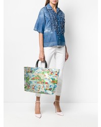 mehrfarbige bedruckte Shopper Tasche aus Segeltuch von Dsquared2