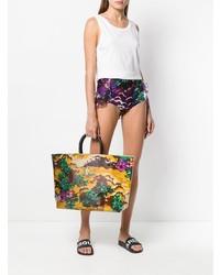 mehrfarbige bedruckte Shopper Tasche aus Segeltuch von Dsquared2