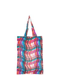 mehrfarbige bedruckte Shopper Tasche aus Segeltuch von Pleats Please By Issey Miyake