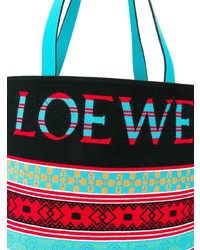 mehrfarbige bedruckte Shopper Tasche aus Segeltuch von Loewe
