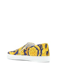 mehrfarbige bedruckte Slip-On Sneakers aus Leder von Versace