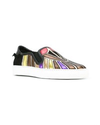 mehrfarbige bedruckte Slip-On Sneakers aus Leder von Givenchy