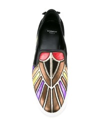 mehrfarbige bedruckte Slip-On Sneakers aus Leder von Givenchy