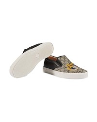 mehrfarbige bedruckte Slip-On Sneakers aus Leder von Gucci