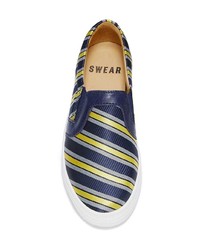 mehrfarbige bedruckte Slip-On Sneakers aus Leder von Swear