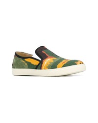 mehrfarbige bedruckte Slip-On Sneakers aus Segeltuch von Stella McCartney