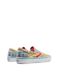 mehrfarbige bedruckte Slip-On Sneakers aus Segeltuch von Vans