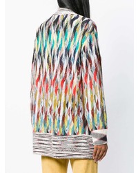 mehrfarbige bedruckte Strickjacke mit einer offenen Front von Missoni