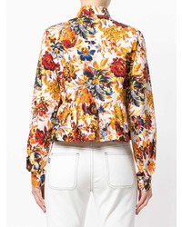 mehrfarbige Bluse mit Knöpfen mit Blumenmuster von MSGM