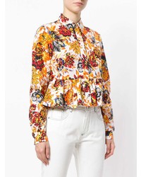 mehrfarbige Bluse mit Knöpfen mit Blumenmuster von MSGM