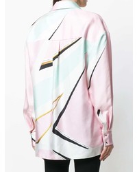 mehrfarbige Bluse mit Knöpfen mit geometrischem Muster von Alexandre Vauthier