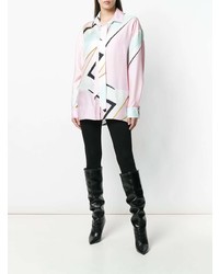 mehrfarbige Bluse mit Knöpfen mit geometrischem Muster von Alexandre Vauthier