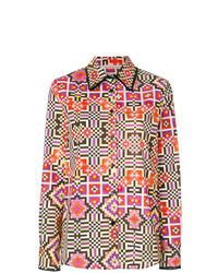 mehrfarbige Bluse mit Knöpfen von Miahatami