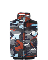 mehrfarbige Camouflage ärmellose Jacke von Moncler Gamme Bleu