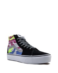 mehrfarbige Camouflage hohe Sneakers aus Segeltuch von Vans