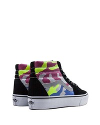 mehrfarbige Camouflage hohe Sneakers aus Segeltuch von Vans