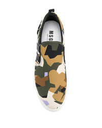 mehrfarbige Camouflage Slip-On Sneakers von MSGM