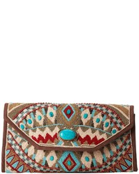 mehrfarbige Clutch mit geometrischem Muster