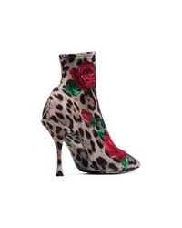 mehrfarbige elastische Stiefeletten mit Leopardenmuster von Dolce & Gabbana