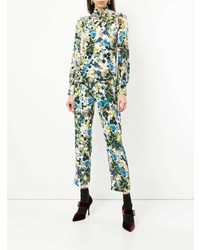 mehrfarbige enge Hose mit Blumenmuster von Erdem