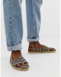 mehrfarbige Espadrilles mit geometrischem Muster