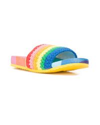 mehrfarbige flache Sandalen aus Häkel von Mira Mikati