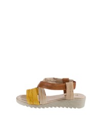 mehrfarbige flache Sandalen aus Leder von Double You