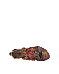 mehrfarbige flache Sandalen aus Leder von Laura Vita