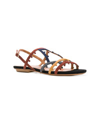 mehrfarbige flache Sandalen aus Wildleder von Chie Mihara